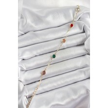 Gesa Store Pirinç Asorti Model Gold Renk Zirkon Taşlı Kadın Bileklik 5886 - GESA558034-4831