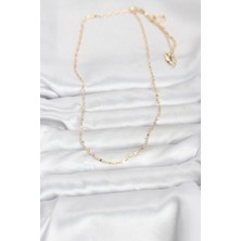 Gesa Store cm 14K Gold Renk Gemici Zincir Model 60 cm Kadın Kolye 5886 - GESA552795-7163