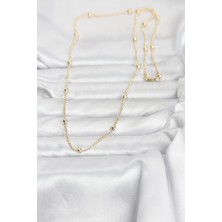 Gesa Store cm 14K Gold Renk Top Zincir 60 cm Kadın Kolye 5886 - GESA555231-4232