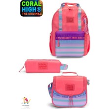 Coral High  Mercan Okul Çantası-Thermal Beslenme Çantası-Kalemlik Set