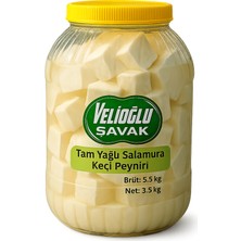 Velioğlu Şavak Tam Yağlı Salamura Keçi Peyniri (Brüt:5,5 kg Net:3,8 kg)