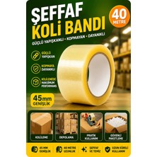 Koli Bandı 45 mm x 40 mt Şeffaf Güçlü Yapışkanlı Kopmayan Bant