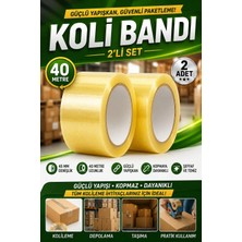 Koli Bandı (2'li Set) 45 mm x 40 mt Şeffaf Güçlü Yapışkanlı Kopmayan Bant