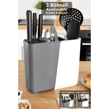 Empressco Ayarlanabilir Uzayabilen Organizer Bıçak ve Kaşık Standı, Antrasit