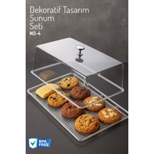 Empressco Şık Dekoratif Pasta ve Kurabiye Saklama Sunum Seti No-4