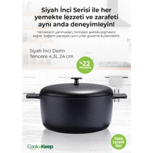 CooknKeep Siyah Inci Derin Tencere