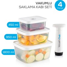 Empressco Pratik Vakumlu Gıda Saklama ve Pompa Seti, 4 Parça, Tazelik Koruyucu