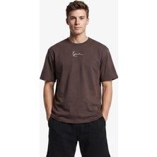 Karl Kani Small Signature Essential Erkek Kahverengi T-Shirt.brw