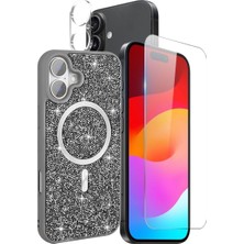 Teleplus iPhone 17 Kılıf Mozaik Msafe Taşlı 3in1 Set Kılıf