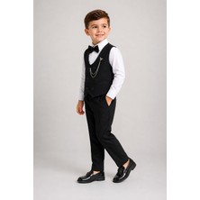 Classics Men Erkek Çocuk Smokin Takım Elbise Yelekli Papyonlu