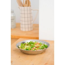 Beige & Stone & Metal 21 cm Salata Kısır Meyve Sunum Tabağı