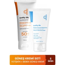 Quality Life 50+ Faktör Leke Karşıtı Güneş Kremi Seti 110 ml + 50 ml Tüm Cilt Tipleri İçin Yüksek Koruma