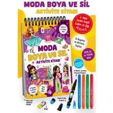 Parodi Yayınları Moda Boya ve Sil Aktivite Kitabı | 4 Renk Jumbo Keçeli Kalem, Yıldız Kalem ve Silgi Hediyeli  | Tekrar Kullanılabilir
