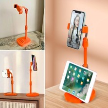 Mayf Masa Üstü Tablet ve Telefon Tutucu Plastik Aparat Turuncu Telefon Standı (5332)
