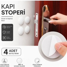 LUXMON Kendinden Yapışkanlı Kapı Kolu Çarpma Önleyici 4 Parça Beyaz Mat Silikon ile Kolay Kurulum