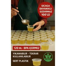 Empressco 100'LÜ Set 120 ml Şeffaf, Kapaklı, Sızdırmaz, Sıcağa Dayanıklı