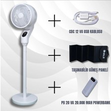 Vals 3D Salınım 12 Hız Iyonizer Güneş Paneli Powerbank USB Kablo Full Paket Beyaz Valstronot TJVGH6ZBRL