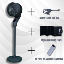 Vals 3D Salınım 12 Hız Iyonizer Güneş Paneli Powerbank USB Kablo Full Paket Antrasit Valstronot TJVGH6ZBRL-K1Y1