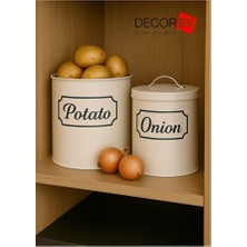 Empressco Metal Sebze ve Patates Kovası, Dayanıklı ve Şık Tasarım, Beyaz Renk