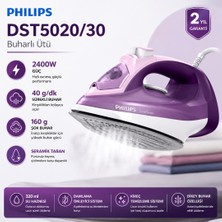 Philips 5000 Serisi Buharlı Ütü 2400W, 180G Şok Buhar, Steamglide, 40G/DK Sürekli Buhar,