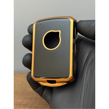 Keyron Volvo XC90 XC40 XC70 S60 S80 S90 C30 V70 V90 4 Düğmelı Silikon Kumanda Kılıfı - Siyah Gold  Renk