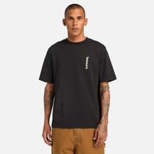 Timberland Short Sleeve ''oval Logo'' Graphic Erkek Siyah T-Shirt.-