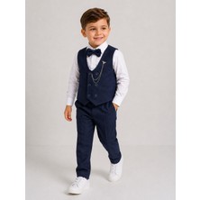 Classics Men Erkek Çocuk Smokin Takım Elbise Yelekli Papyonlu