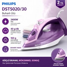 Philips 5000 Serisi Buharlı Ütü 2400W, 180G Şok Buhar, Steamglide, 40G/DK Sürekli Buhar,