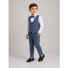 Classics Men Erkek Çocuk Smokin Takım Elbise Yelekli Papyonlu