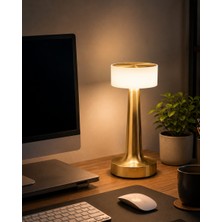 Miyango Gold Kare Mantar Masa Lambası Şarjlı Dokunmatik LED Aydınlatma - ETC8753-1450