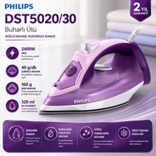 Philips 5000 Serisi Buharlı Ütü 2400W, 180G Şok Buhar, Steamglide, 40G/DK Sürekli Buhar, DST5020/30