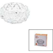 Mayf Küçük Cam - Dıamond Kristal Şekil Yuvarlak Küllük Çap: 11.2cm - D: 4.4cm (5332)