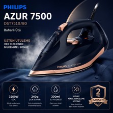 Philips 7500 Serisi Buharlı Ütü, 3200W, 55 G/dk Sürekli Buhar, Steamglide Elite, 260 G Şok Buhar,