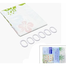 Mayf Çif Kanat Pvc Banyo Perdesi 2  Parça  x 90X180CM - 12 Halkalı (5332)