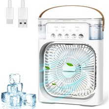 Munico 3 Adet Su Tanklı Mini Hava Soğutucu, 4'ü 1 Arada USB Fan, 3 Hız Ayarlı, 3 Buhar Modlu Mini Klima