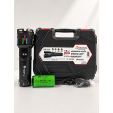 gold  gk-g30 profesyonel el feneri | 150w – 15000 lümen – 32000 mah – zoomlu – çift cob led – powerbank özellikli – type-c şarj