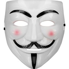 Mayf Beyaz Renk Pembe Yanaklı Ithal V For Vendetta Maskesi (5332)