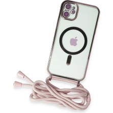 Semel iPhone 11 Kılıf Divo Lazer Askılı Magsafe Kapak - Pembe