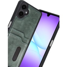 Semel Galaxy A07 4g Sara Kartvizitli Deri Kılıf - Yeşil