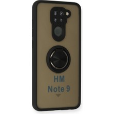 Semel Redmi Note 9 Kılıf Montreal Yüzüklü Silikon Kapak - Siyah