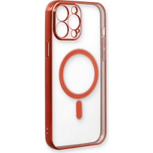 Semel iPhone 13 Pro Max Kılıf Magneticsafe Lazer Silikon - Kırmızı