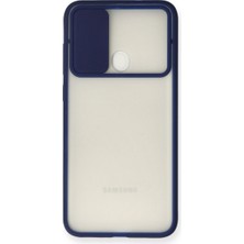 Semel Galaxy A11 Kılıf Palm Buzlu Kamera Sürgülü Silikon - Lacivert