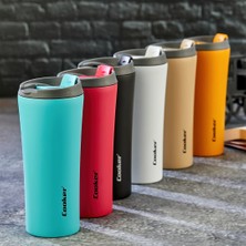 Mayf 400ML Termos Bardak Renkli Paslanmaz Çelik - Kaydırmaz Tpr Taban - Sızdırmaz Kapak (5332)