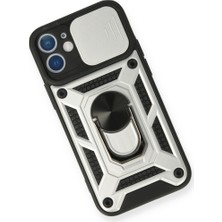 Semel iPhone 11 Kılıf Pars Lens Yüzüklü Silikon - Gümüş