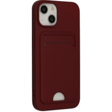 Semel iPhone 14 Plus Kılıf Kelvin Kartvizitli Silikon - Bordo
