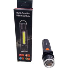 Mayf Zomlu USB Şarjlı El Feneri Metal Kasa (5332)