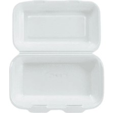 Ema Plast Köpük Kapaklı Yarım Tavuk Kabı - Tek Kullanımlık, 200 Lü Paket (MOD36D)