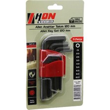 Mayf 9pcs Siyah Kısa - Düz 120MM Alyan Allen Anahtar Takımı BRKT-702279 (5332)