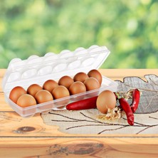 Mayf 12&amp;apos;li Şeffaf Kapaklı Kilitli Yumurta Saklama Kabı Kutusu Aparatı (5332)