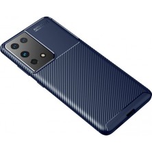 Semel Galaxy S21 Ultra Kılıf Auto Focus Karbon Kapak - Lacivert
